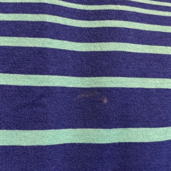 70s/80s IZOD Lacoste Kids Long Sleeve Shirt Blue Teal Striped Vintage Medium - Picture 11 of 11